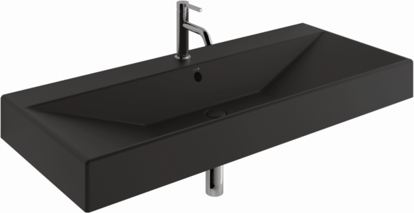 Kludi RESA Waschtisch 59WW12139 121 x 50 H12 cm, Ein Hahnloch Mattschwarz