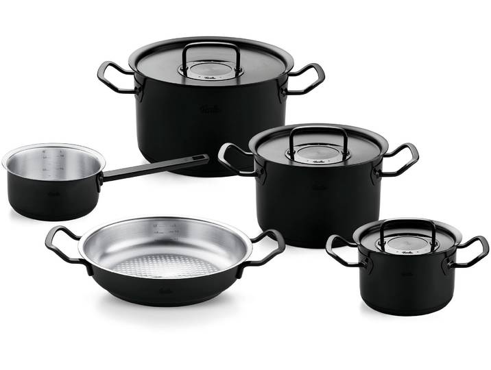 Topf-Set FISSLER Original-Profi Collection ShadowLine , schwarz, Töpfe, Auf 1.800 Stück limitiert, Echtheitszertifikat, Made in Germany
