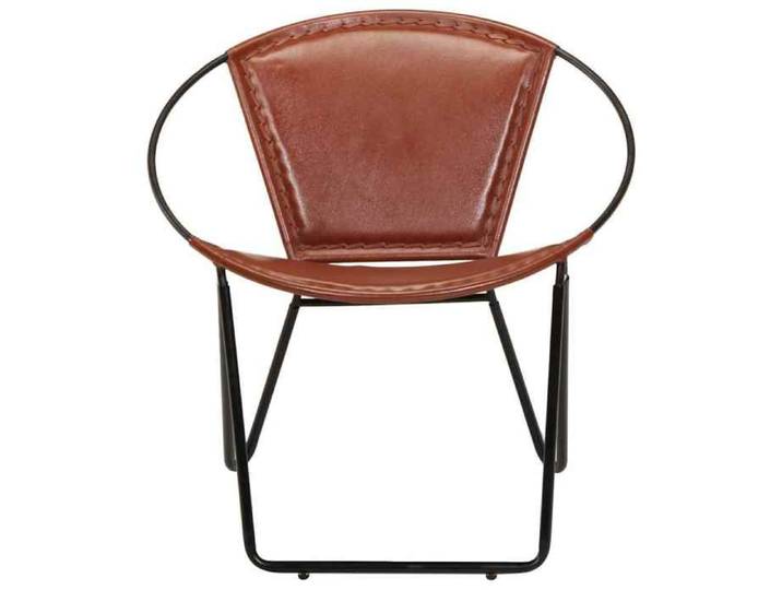 NEUF 2026  CHIC Chaise marron cuir véritable SWEETY pour salon/chambre 69x69x69 cm FF5513