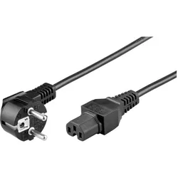 MicroConnect Power Cord CEE 7/7 - C15 1m (1 m), Stromkabel, Schwarz