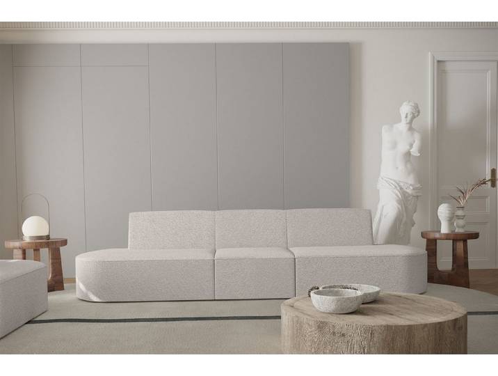 Fun Möbel 3-Sitzer Sofa Designersofa 3-Sitzer MILOT Stoff, 3-Sitzer