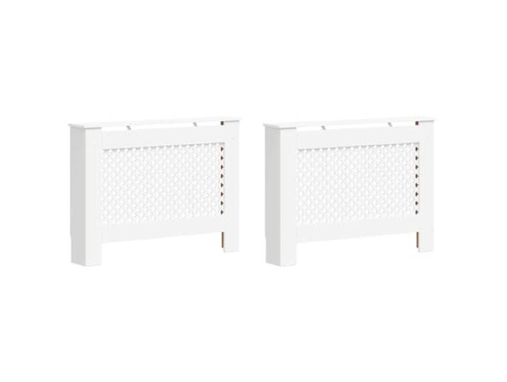 vidaXL 2X Cache-radiateurs Housse de Radiateurs Salon Salle de Séjour Maison Intérieur Robuste Durable Décorative Blanc 112x19x81\,5 cm MDF