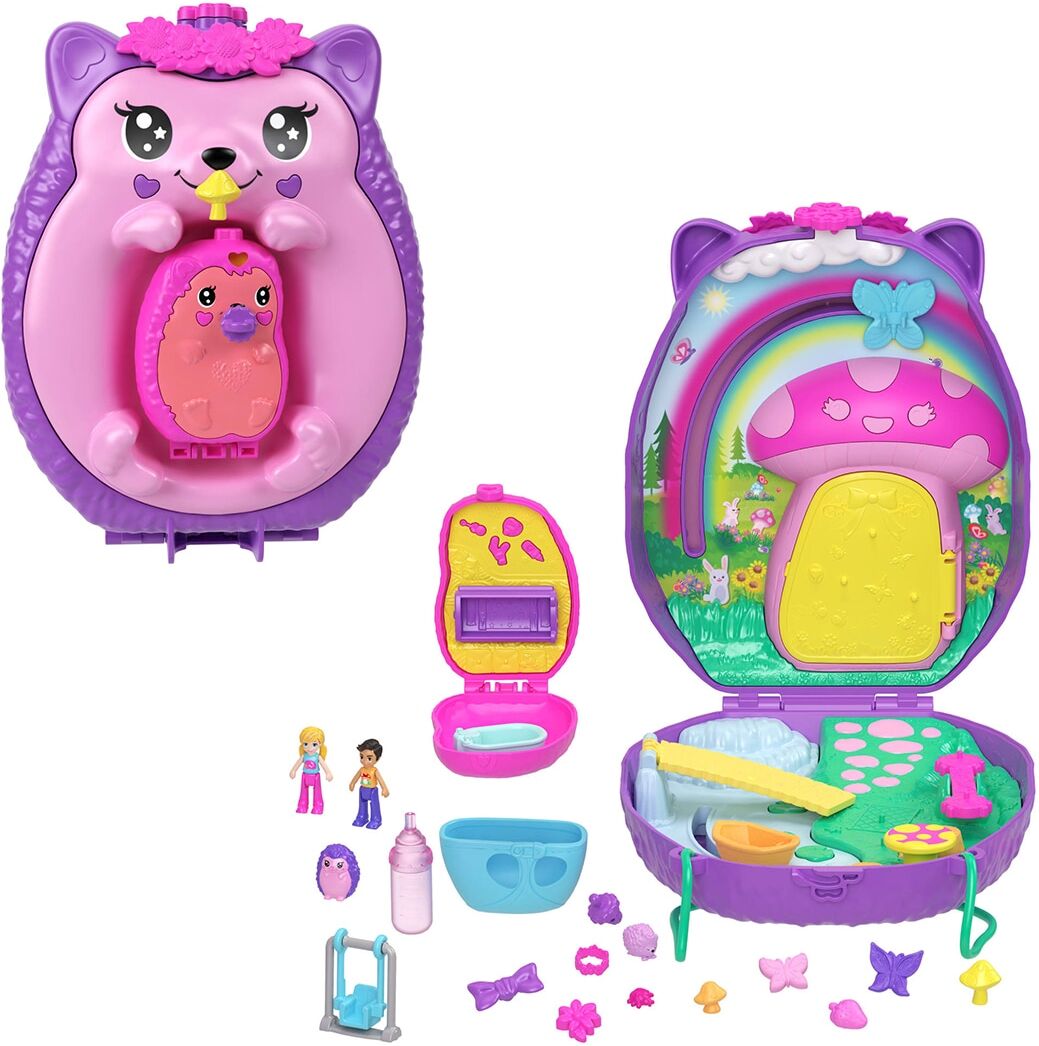 Polly Pocket Juguete portátil Mamá y bebé erizo .