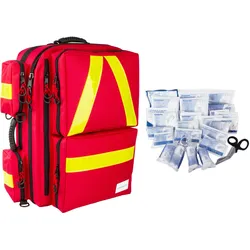 Notfallrucksack MEDICUS XL rot Nylon gefüllt mit 13157