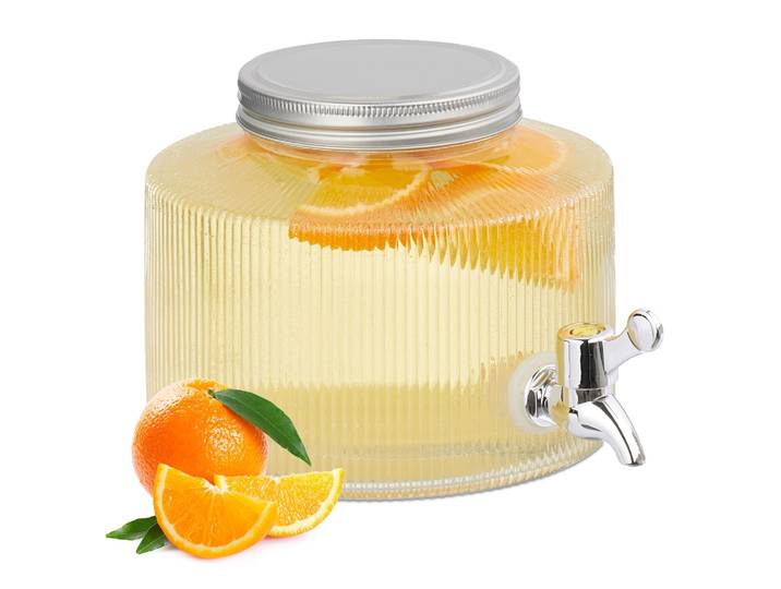 Dekorativer Getränkespender 2,8L Silber-Transparent