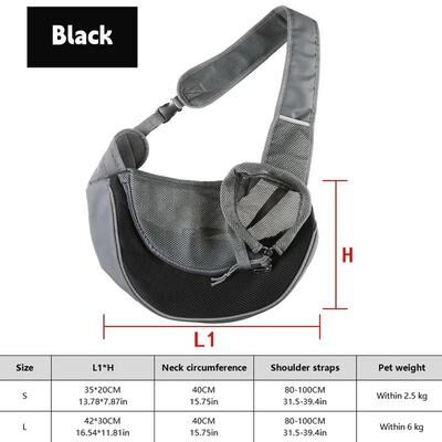 Uplifted Finds Breathable Mesh Pet Travel Sling Carrier black l