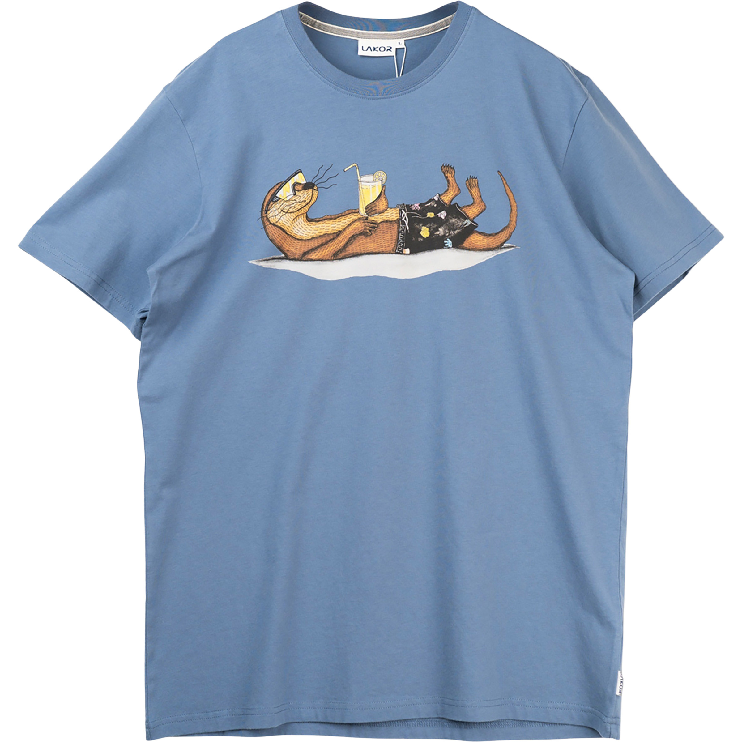 Lakor An Otter Vacation Herren T-Shirts blau Größe S Lifestyle Hautfreundlich