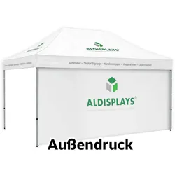 Aluminium Promotionzelt bedruckte Seitenwand 4,5m