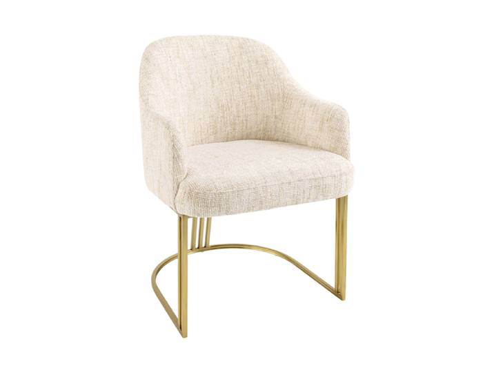 Design Stuhl „Extravaganca“ mit Armlehnen Chenille Beige Invicta Interiors