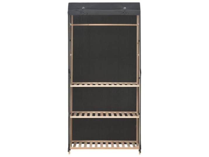 smnyxs Kleiderschrank, 3 Ebenen, 79 x 40 x 170 cm, Stoff, Grau Hängeschiene, stabiler Holzrahmen, Aufbewahrung von Kleidung, Schuhen, Accessoires, Innenraum, Schlafzimmer, Eingang, Montage