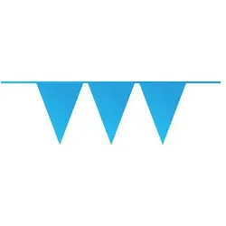 Haza Girlande hellblaue Wimpel, 10 m