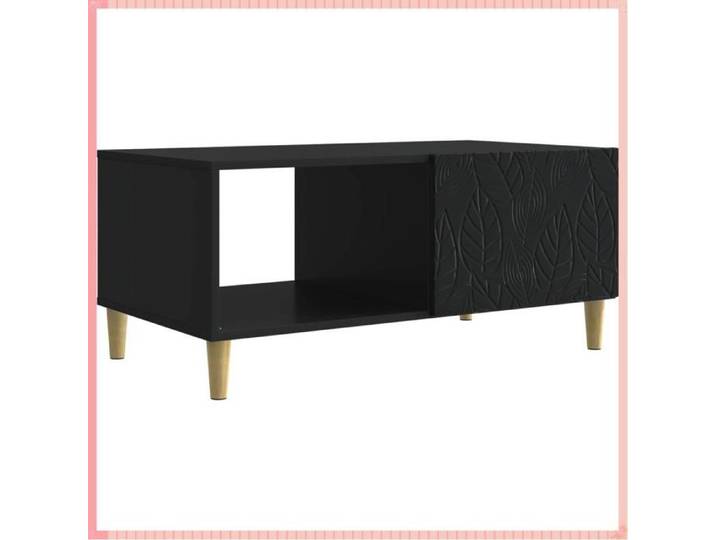 Table basse - Bois d'ingénierie - Rangement - Intérieur - Noir - 90x50x40 cm