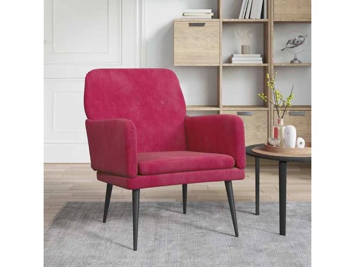 Rouge Fauteuil simple Magnifique Fauteuil Rouge bordeaux 62x79x79cm Velours 62x79x79cm CL1961814