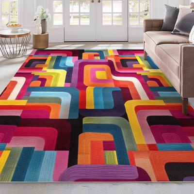 Well Woven Apollo Whispers Modern Abstract Multicolor Low Pile Rug