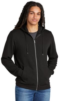 District DT1302 Perfect Tri Fleece Full-Zip Hoodie in Black size XS   Triblend
