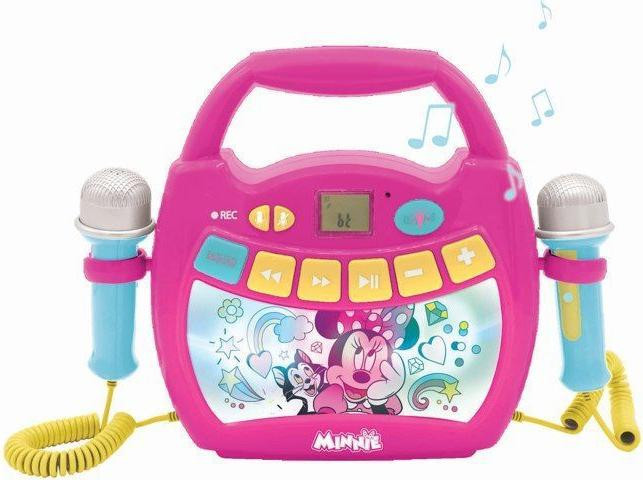 Lexibook Karaoke Bluetooth-luidspreker Minnie Mouse met lichteffecten, 2 microfoons en stemeffecten