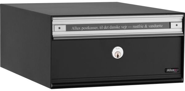 Allux Pc1 Systempostkasse, Sort Stål, Front