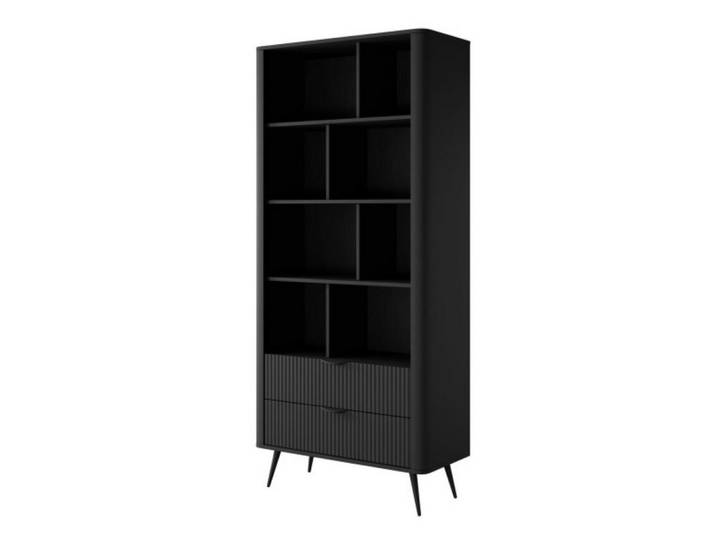 Sepro Meble Regal Schwarz Lena Teilweise Offen, 88x193x38 cm, Wohnzimmer, Regale, Bücherregale