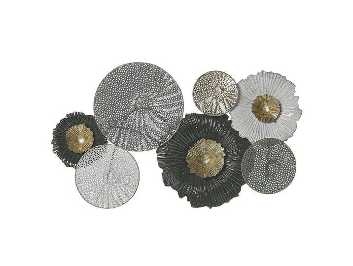 WANDDEKORATION Metall schwarz/silber KreiseZirconium