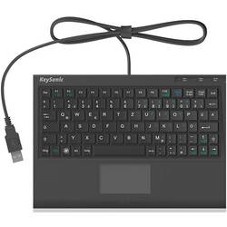 Keysonic ACK-3410 USB Tastatur Deutsch, QWERTZ Schwarz Integriertes Touchpad, Maustasten 60377