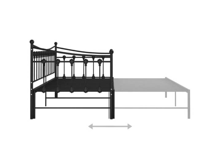 Canapé-lit extensible noir VINGVO - YIN - 90x200 cm - Métal enduit de poudre - A lattes - 2 personnes