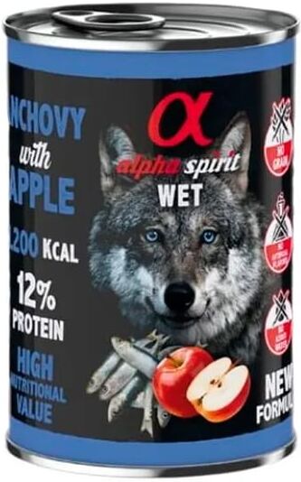 Alpha Comida Húmida Cão Adulto Anchova com Maçã Vermelha 6 un x 400g