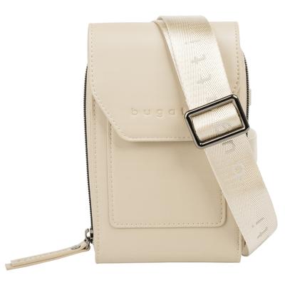 Umhängetasche BUGATTI "BUGATTI Damen ALMATA", Damen, Gr. B/H/T: 18cm x 11cm x 5cm onesize, beige, Kunstfaser, unifarben, Taschen Umhängetasche