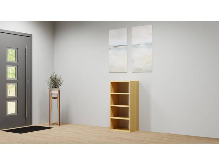 Offenes Highboard aus Holz Buche Natur geölt