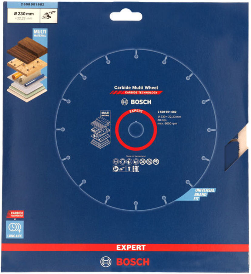 Bosch EXPERT Carbide Multi Wheel Trennscheibe, 230 mm, 22,23 mm (2608901682)