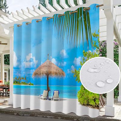 LightInthebox Waterproof Indoor Outdoor Curtains Sunflowers for Wedding Patio Thick Privacy Grommet Curtains for Wedding Bedroom, Living Room, Porch, Pergola, Cabana