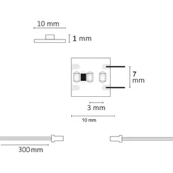 ISOLED LED CRI940 MiniAMP Flexband, 12V, 6W, 4000K, beidseitig 30cm Kabel mit male-Stecker, 500cm ISO-114509