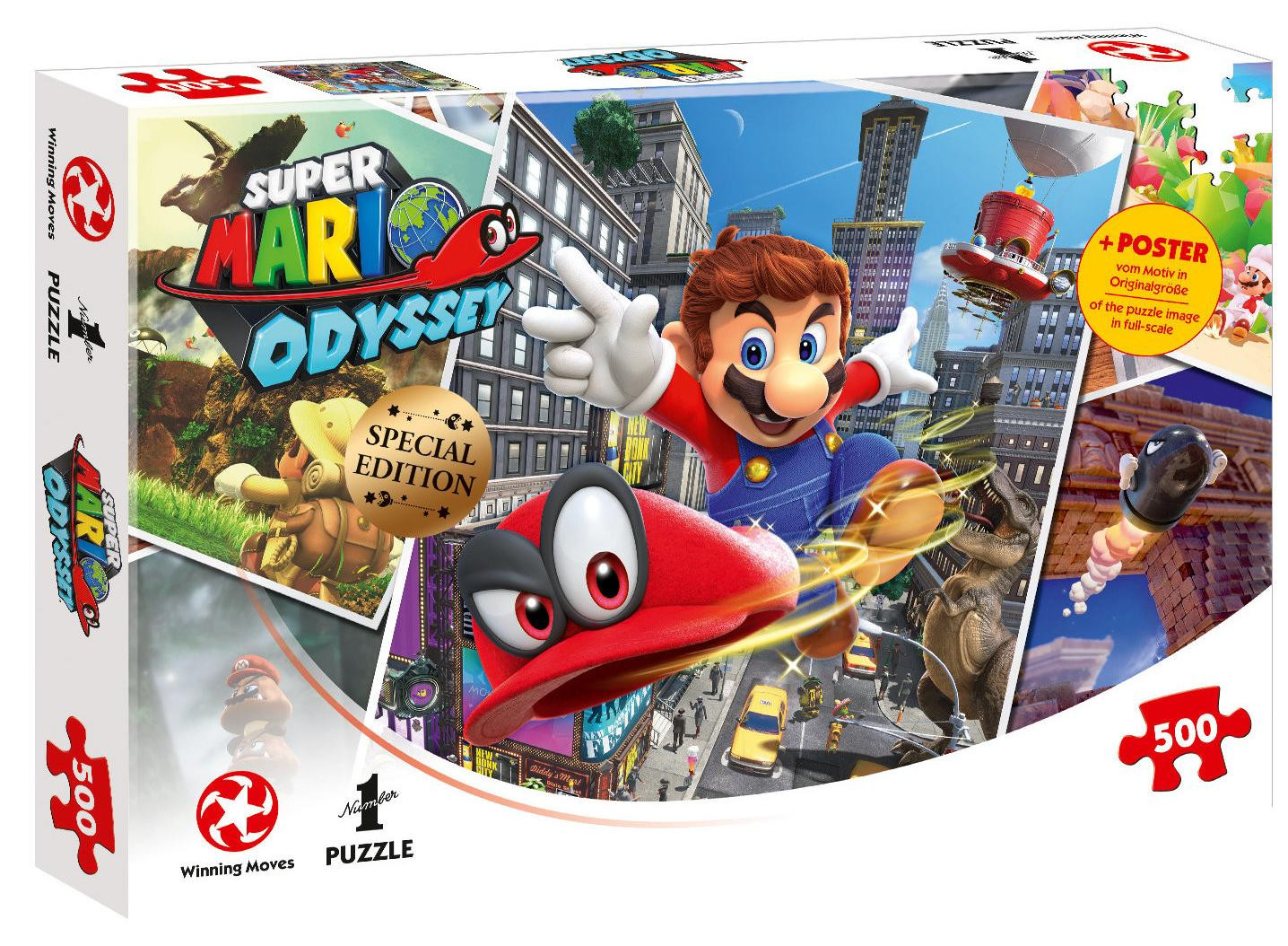 Winning Moves Puzzle van Super Mario Odyssey World Traveler, 500 stukjes, 48 x 34 cm