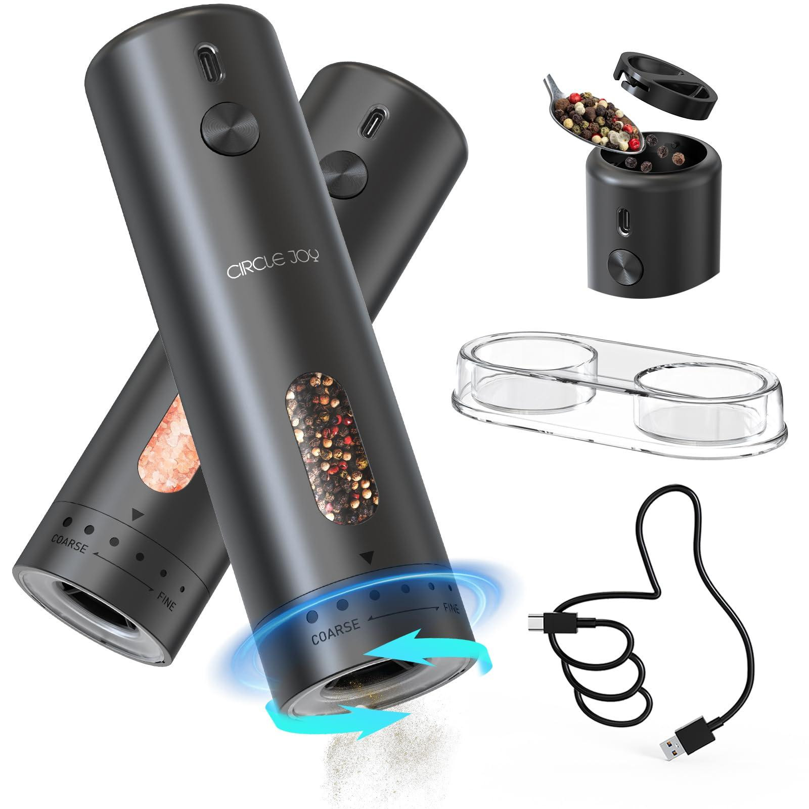 Dripio Elektrische pepermolen oplaadbaar zwart 110 ml set