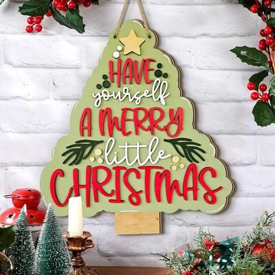 DynamicDeals Rustic Hanging Decor For Xmas Tree, Christmas Decorations Wooden Tree Bell 3pcs