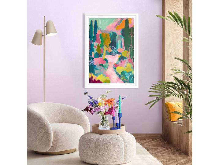 Tableau déco encadré Mountain Canyon Impression dans cadre en bois, enduit Multicolore/Multicolore 50 x 70 x 2cm