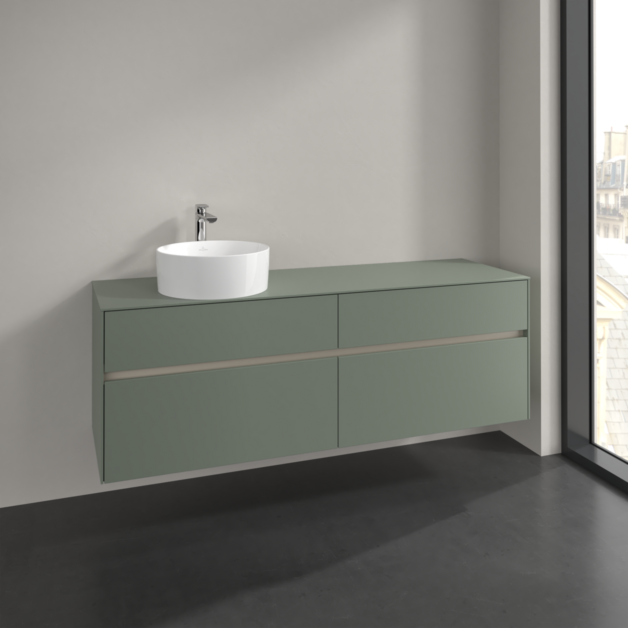 Villeroy und Boch Collaro Waschtischunterschrank C05000AF 160x54,8x50cm, Waschtisch links, soft green