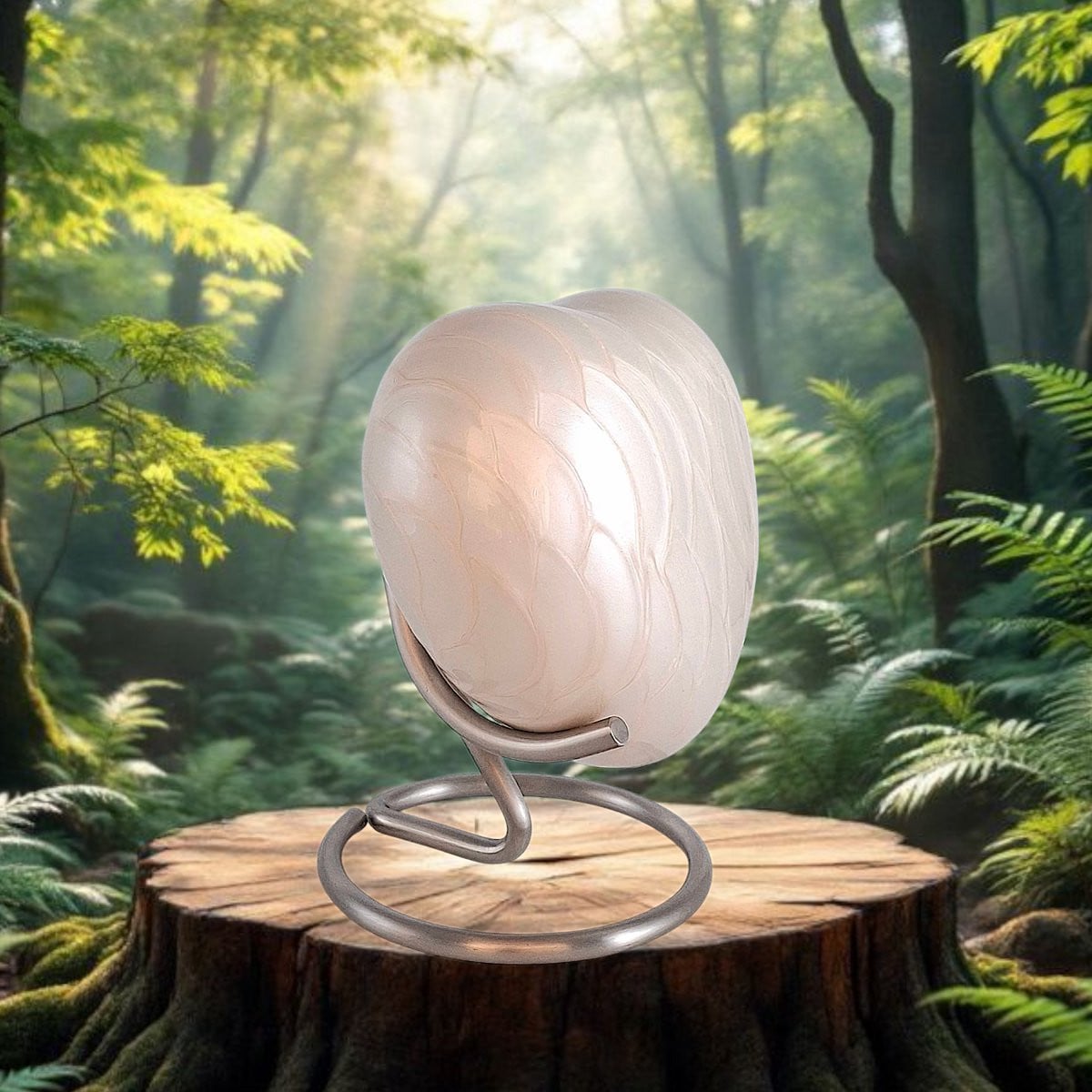 Hart urn voor dieren - Wit parelmoer - White Enamel 14512A Large