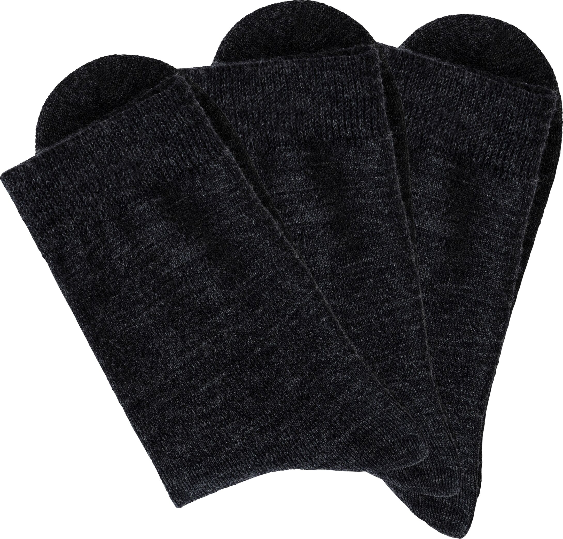 Socken BENCH. "Damen Wollsocken; Basic mit weichem Gummibund, Wandersocken", Damen, Gr. 39-42, Sockengrösse, grau (3x anthrazit), Elasthan, Polyamid, Wolle, unifarben, elastisch, Socken Socken, Damensocken aus flauschigem Material mit wärmender Wolle 3x a