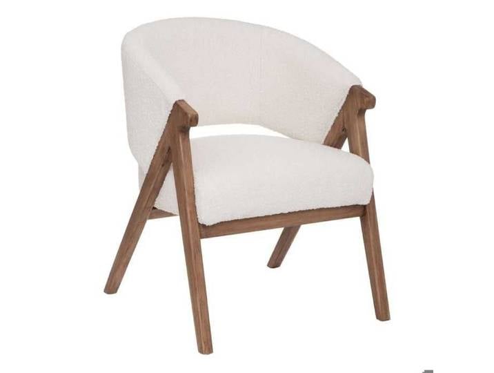 Atmosphera - Fauteuil de salon en bouclette - Blanc