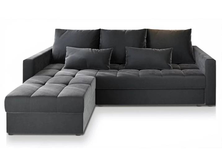 Angebot Dunkelgraues ausziehbares Ecksofa ZENOVA 220x140 cm, beidseitig II. Wahl