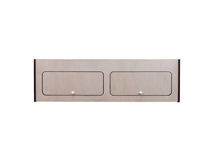 Wohnwagen Oberschrank mit schwarzem Rand Wohnmobil 120cm x 35cm x 35cm Camper Hängeschrank Birkensperrholz Trennwand Leichtgewichtig Unbehandelt Soft-Close Vorgebohrte Löcher Befestigungssatz