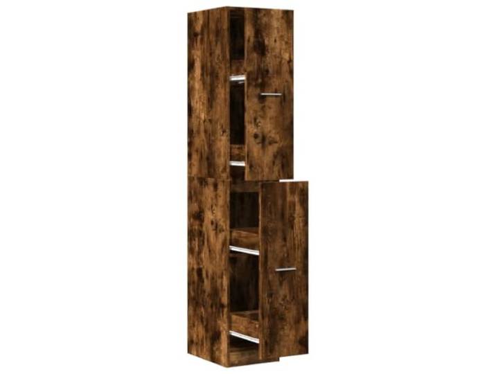 Helloshop26 Apothekerschrank Eiche Rauchfarben Klassisch Praktisch Multifunktional mit Schubladen 30 x 41 x 175 cm aus Holz Technik 02_0055653