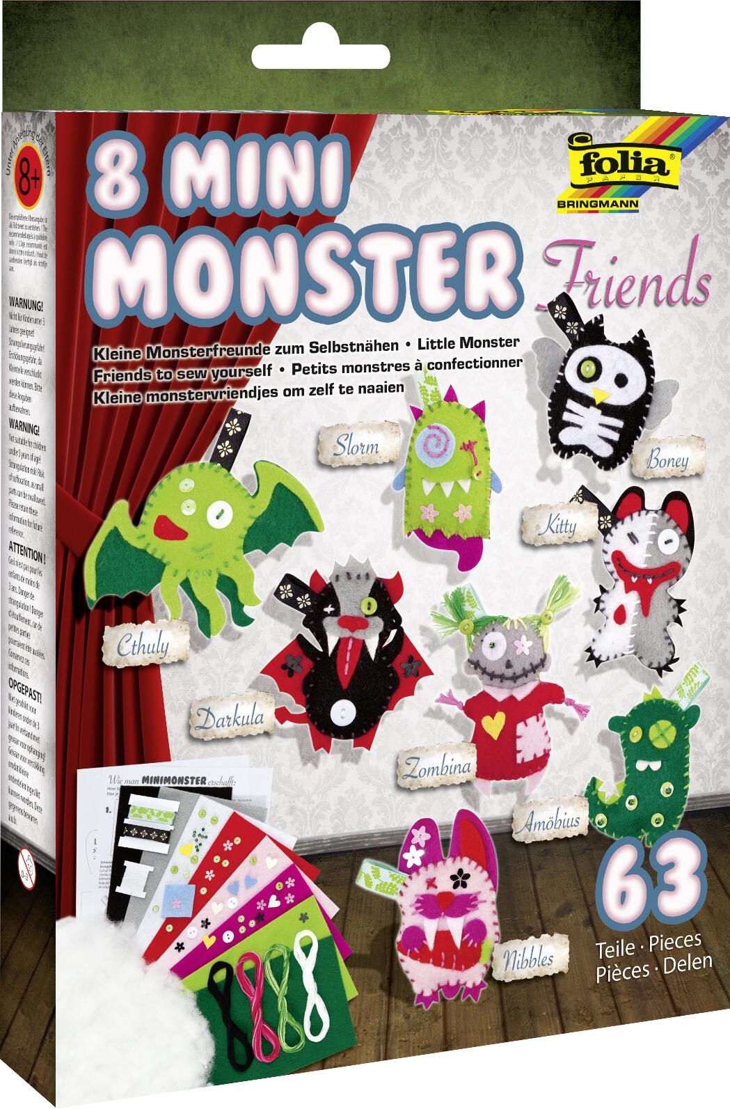 folia Nähset Mini Monster Friends mehrfarbig 50106