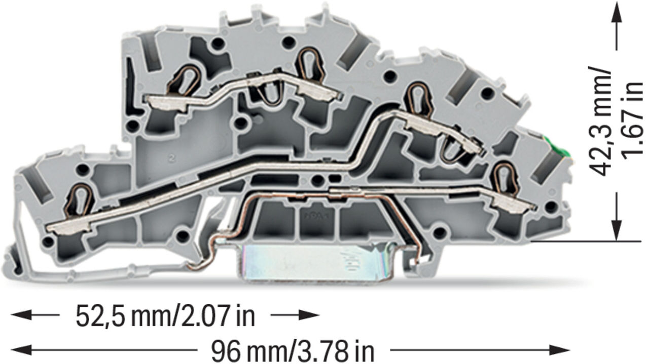 WAGO GmbH& Co. KG Installationsetagenklemme 4mm² L/L/PE grau 2003-7645)