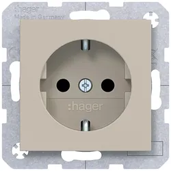 Hager WAS1200C01 Steckdose SCHUKO, erhöhter Berührungsschutz, Steckklemmen, A.x/C.x, sand, matt
