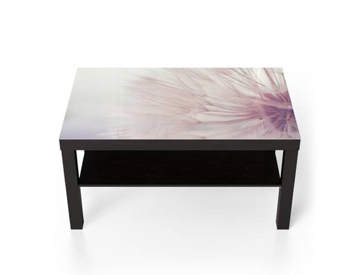 DEQORI Glastisch schwarz groß 90x50 cm Motiv Zarte Pusteblume ausgefallener Beistelltisch aus Glas Hochglanz Couchtisch fürs Wohnzimmer moderner Couch Tisch mit Design