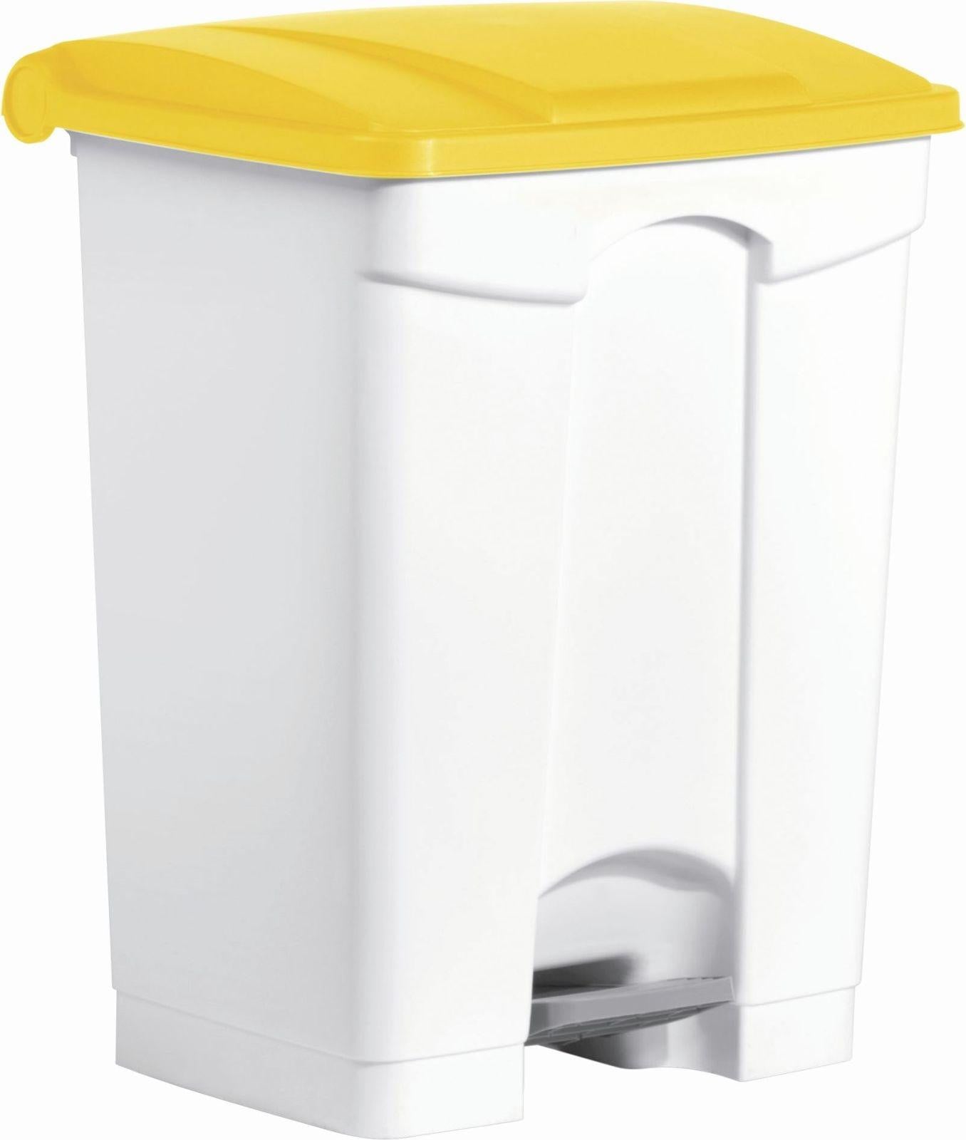 Helit Vuilnisbak The Step 70 liter wit/geel