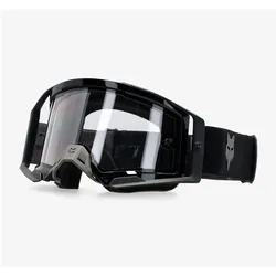 Fox, Unisex, Sportbrille, Airspace Enduro Goggle (Black, Duale, dunkelgraue Lexan Sichtscheibe), Schwarz