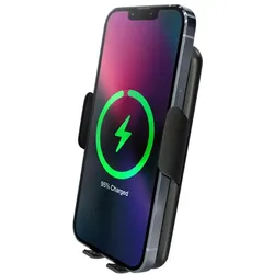 prio kabelloses KFZ-Schnellladegerät 15W (USB C) schwarz, Auto Adapter, Schwarz