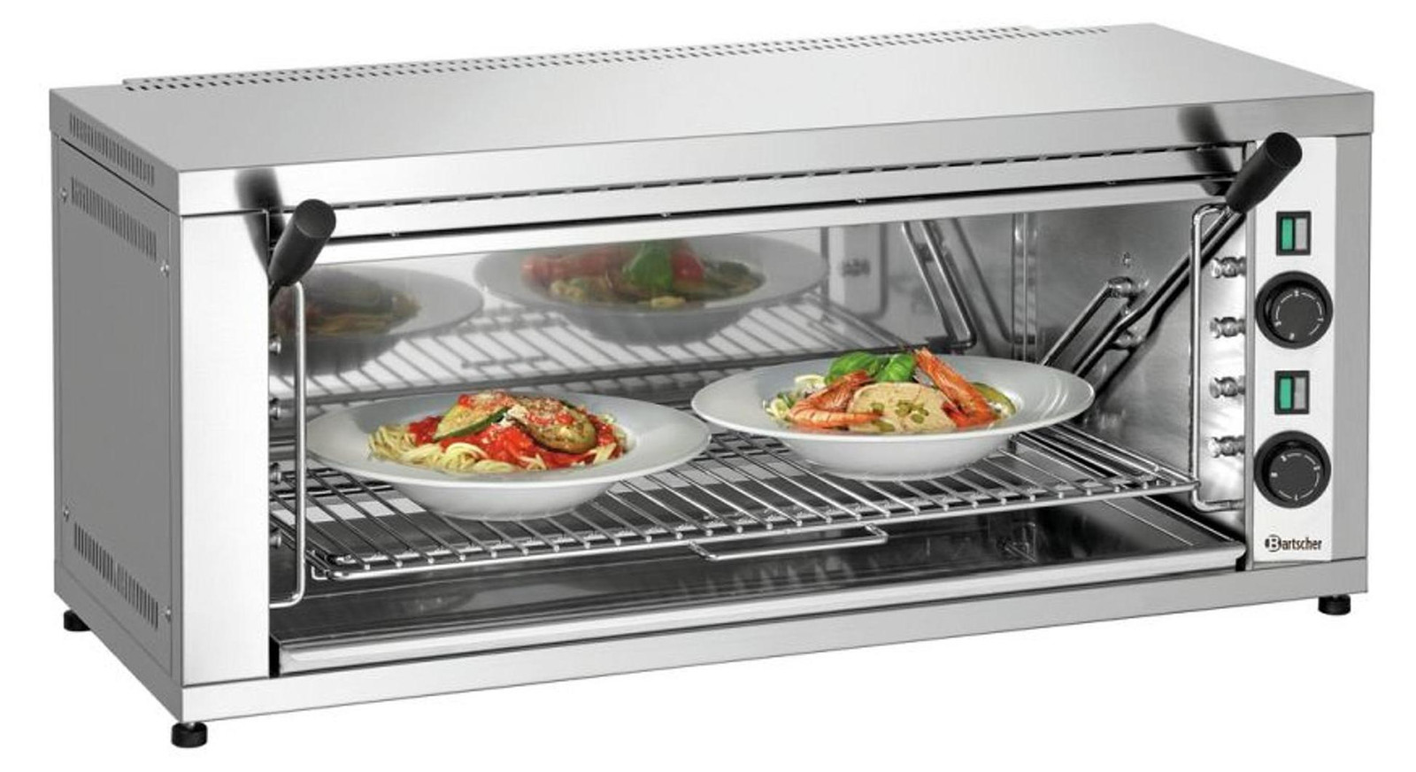Bartscher Elektrische salamander S70 met in hoogte verstelbaar rooster en 2 verwarmingszones